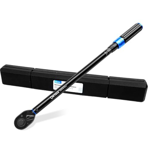 1/2 Inch Drive Click Torque Wrench, 30-270 Ft-Lbs & 40-366 N.m, ±3% Accuracy, 72-Tooth Ratchet, CR-MO Steel for Truck, SUV, Trailer, Automotive - with Storage Case - size: 1/2 Inch