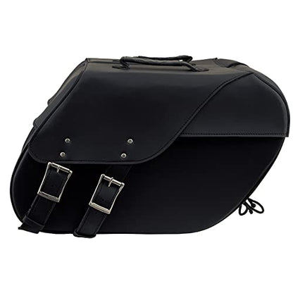 Milwaukee Leather PVC 2-Strap Throw-Over Easy Zip off and off Motorcycle Saddlebags - LG - color: SH669ZB-BLACK, size: Large