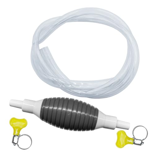 Car Multifunctional Liquid Siphon Pump, Portable Manual Fuel Transfer Hose with Clips, Universal Auto Fluid Extractor for Oil, Water, Diesel, Gasoline (1.5M-4.92FT) - size: 1.5M-4.92FT