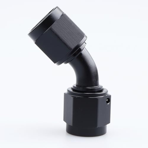 AC PERFORMANCE -6 AN Female to -6 AN Female 45 Degree Swivel Coupler Union Fitting Adapter Aluminum Black - color: Black 45, size: 6AN