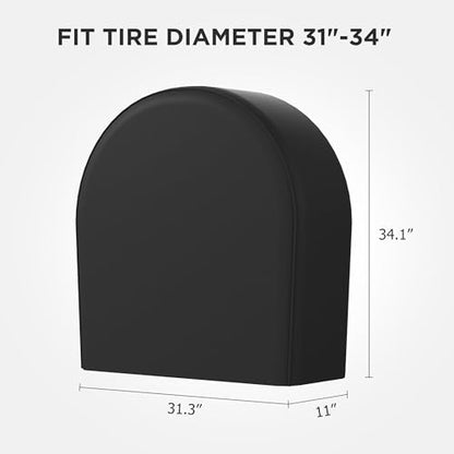 eletecpro RV Tire Covers, Fit 32-35 Inch Tire Diameters, Black, 4-Pack - color: Black, size: XL (Fits Tire Diameters 32''-35'')
