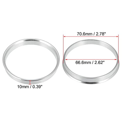 X AUTOHAUX 4pcs Aluminium Alloy Hub Centric Rings Wheel Bore Center Spacer - size: 66.6mm