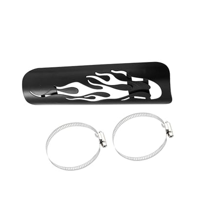1Set Universal Motorcycle Exhaust Heat Shield Pipe Shield Exhaust Guard Muffler Protector for Harley Flame Black Replace Parts