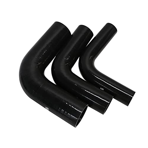 4" ID, 8" Leg Length 90 Degree Elbow Silicone Coupler Hose, 4-Ply Reinforced Universal Silicone Pipe Hose Turbo Intake Tube Intercooler Piping Black - color: Black, size: 4" ID