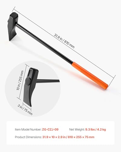 VEVOR Tire Bead Breaker Wedge, 32" Handle, Duck-Billed Tire Hammer, Heavy Duty Bead Breaker Tool & Duckbill Iron with Cast Iron Head for Motorcycles, Cars, Buses, Trucks, ATVs, UTVs, and Tractors