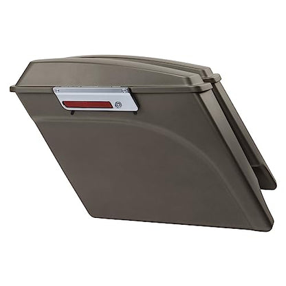 TCMT 5" Stretched Hard Saddlebags Fit For Harley Touring Electra Road Glide 1993-2013 - color: Pewter Denim Chrome Latches