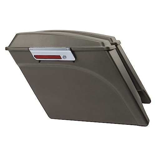 TCMT 5" Stretched Hard Saddlebags Fit For Harley Touring Electra Road Glide 1993-2013 - color: Pewter Denim Chrome Latches