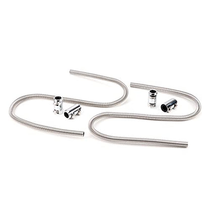 44" Flexible Heater Hose Kit - Stainless Steel Universal Heater Hoses Fits 5/8" & 3/4" Necks, 2 Hoses (4 Chrome Caps, Silver) - color: Silver, size: 44 Inch