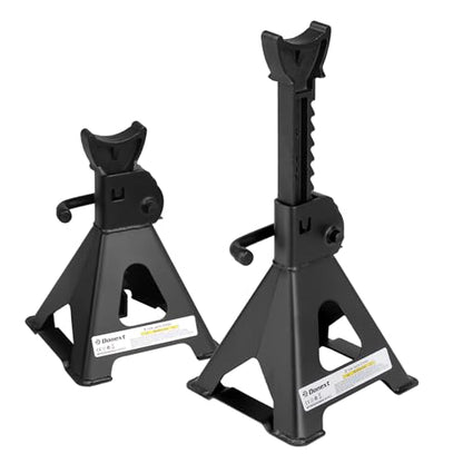 Jack Stands 3 Ton (6,500 lb) Capacity Steel, 1 Pair Black Lifting Stand Adjustable Jack Stands - color: Black