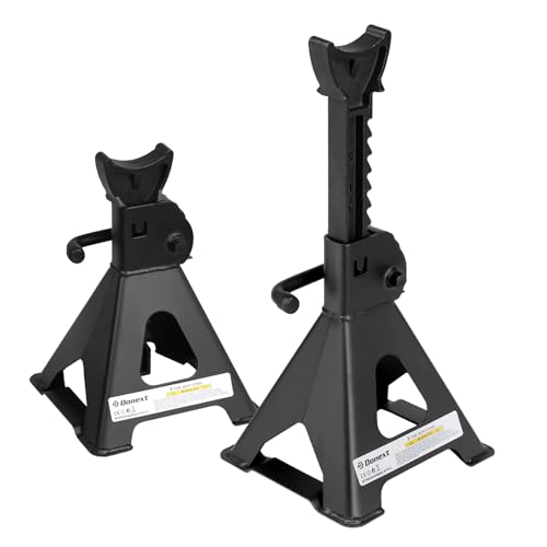 Jack Stands 3 Ton (6,500 lb) Capacity Steel, 1 Pair Black Lifting Stand Adjustable Jack Stands - color: Black