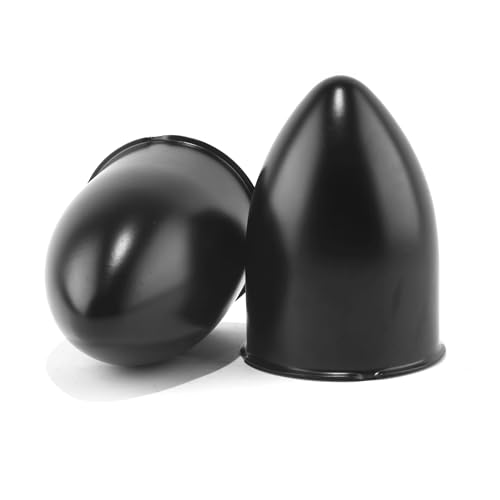 2Pcs 3.15" OD 4.5" H Pointed Top Trailer Wheel Center Caps for Rim - color: Matt Black, size: 3.15" OD 4.5" H