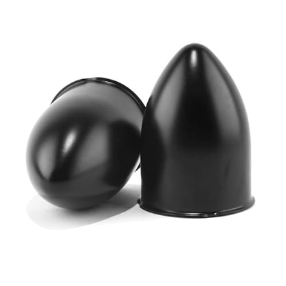 2Pcs 3.15" OD 4.5" H Pointed Top Trailer Wheel Center Caps for Rim - color: Matt Black, size: 3.15" OD 4.5" H
