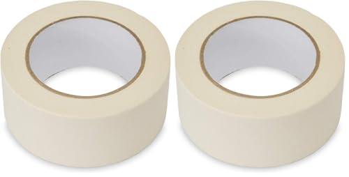 Lichamp Wide Masking Tape 2 inches, 1pc General Purpose Beige Masking Tape White Masking Paper, 1.95 inches x 55 Yards (Pack of 2) - size: 1.93 inches (Pack of 2)