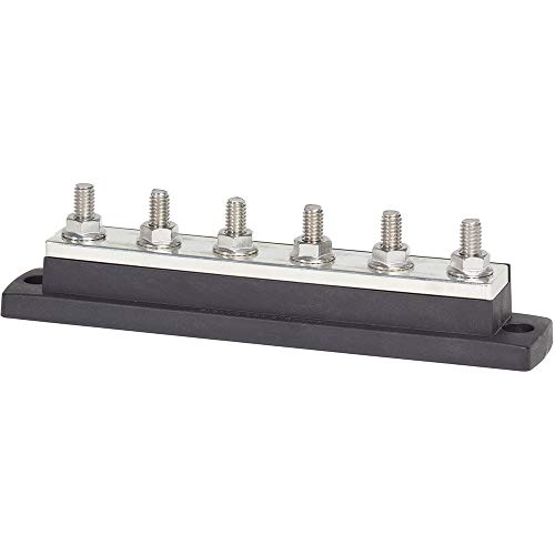 Blue Sea Systems 2126 250 Amp MaxiBus BusBar with 6 studs, 2126 - style: 250a - 6 Stud, No Cover