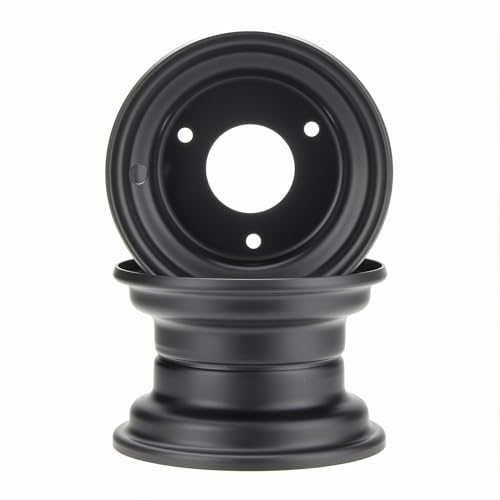 7" Wheel, 7 inch Wheel with 3 lugs Fits for 110-125cc ATV, Go Kart, 3 Bolts Go Kart Rim for Quad 16x8-7 Tires (Black) - color: Black
