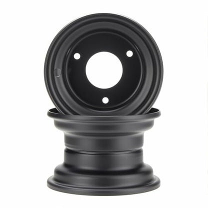 6" GoKart Wheel, 6 inch ATV Wheel Rim with 3 lugs Fits for 110-125cc ATV, Go-Kart, 3 Bolts Go Kart Rim for Quad 145/70-6 Tires Set of 2 (Black)