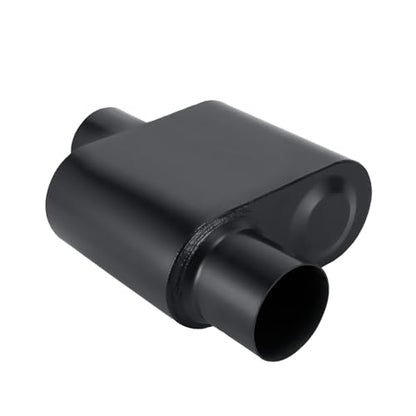 Muffler Single Chamber 2.25 Universal Mufflers Performance Muffler 2.25 inch exhaust replacement,Aggressive Deeo Sound,Black(2.25" offset in/center out/overall 13") - size: 2.25" offset in | 2.25" center out | overall 13", style: Offset in | Center out