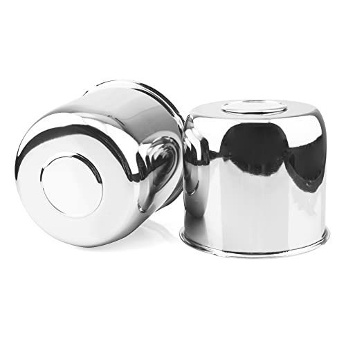 2Pcs 4.88" OD 4.33" H Trailer Wheel Center Caps with Removable Top - color: Chrome, size: 4.88" OD 4.33" H