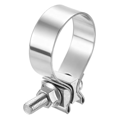 HARFINGTON 410 Stainless Steel Exhaust Clamp 2.17" Butt Joint Narrow Band Muffler Seal Exhaust Narrow Lap Butt Clamps for Pipe Mufflers Converters System Repair, Silver - size: Range 55-64 mm, Band Width 22mm