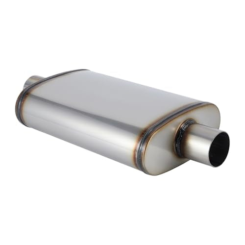 Exhaust Muffler Universal 409 Stainless Straight-Through Performance Muffler for Cars Trucks, 2.25" Inlet/Outlet, Overall Length 20" - size: 2.25" Inlet/Outlet