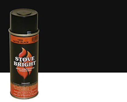Stove Bright High Temp Spray Paint, Up To 1200 Degrees, 12 Ounce (Pack of 1), 1990 - Satin Black - color: 1990 - Satin Black