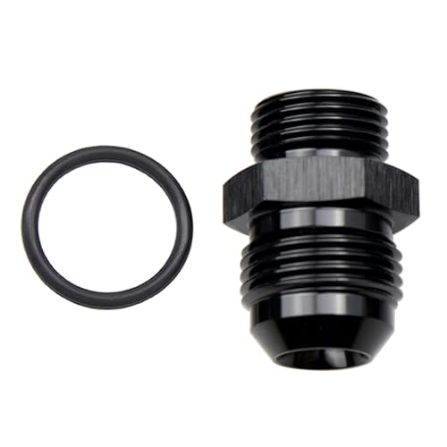 Straight Aluminum 10AN Male Flare to 8AN ORB o ring Boss Port Fuel Pump Rail Adapter Fitting, Black - color: 1 PCS, size: 10AN to 8AN ORB