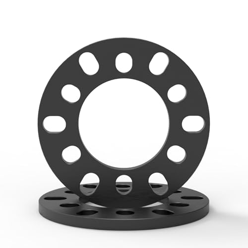 WHEEL CONNECT Wheel Spacer, 10mm Thickness(3/8inch), Fit 6 Lugs Pattern 6x114.3, 6x120, 6x127, 6x130, 6x132, 6x135, 6x139.7,Forged 6061 Aluminum, Anodised Black Surface, Pack of 2. - size: 6x114.3/120/127/130/132/135/139.7-10mm(3/8in)