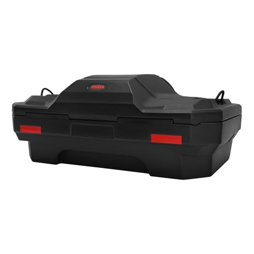 XMT-MOTO 82L ATV Rear Seat Rack Cargo Storage Trunk Box Passenger Luggage Tour Tail Box Black