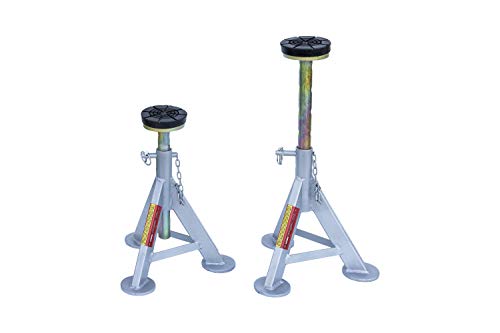 AME INTL 14980 Flat Top Jack Stand with Rubber Cushion (3 Ton 1 Pair),Silver