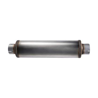 Exhaust Muffler Universal Stainless Steel Muffler Tip Straight-Through Performance for Cars Trucks, 5" Inlet/Outlet, Overall Length 30", 7" Body Diameter - size: 5" Inlet/Outlet - 7" Body Diameter