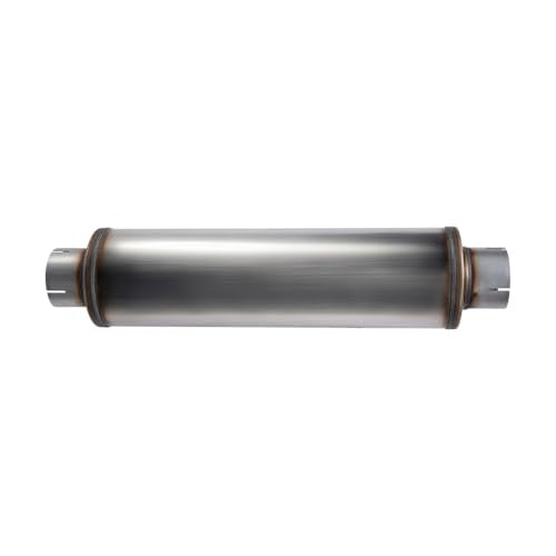 Exhaust Muffler Universal Stainless Steel Muffler Tip Straight-Through Performance for Cars Trucks, 5" Inlet/Outlet, Overall Length 30", Body Diameter 8" - size: 5" Inlet/Outlet - 8"Body Diameter