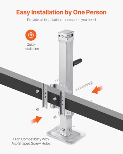 VEVOR Heavy Duty Swivel Trailer Jack, 8000 lbs Static Load Capacity, 28.5" Lift Jack Stand with Handle for RV, Horse, Utility, and Yacht Trailers - size: 8000lbs