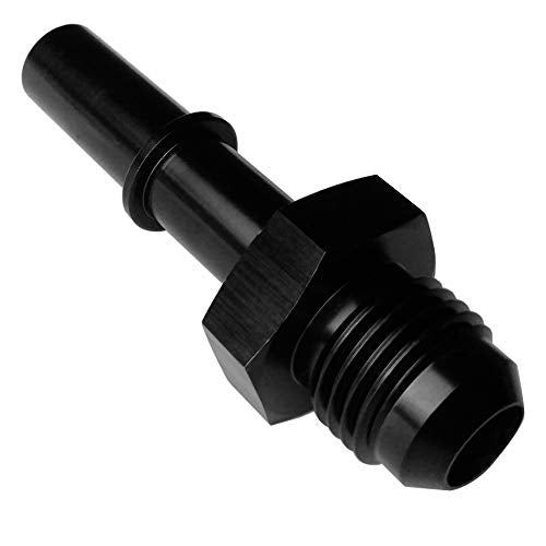6AN Flare to 3/8 SAE Quick-Disconnect Male Push-On EFI Fuel Hose Line Fitting Adapter, 6 AN Male to 3/8 inch Aluminum Black Anodized - color: Black Male, size: 6AN to 3/8