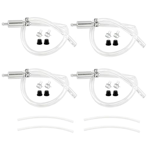 Brake Bleeder Hose Kit, 4 Pack One Way Check Valve Bleeding Tubes with Rubber & Metal Clips, Fluid Bleeder Kit for Car Motorcycle Brake and Clutch Hydraulic System Bleeding, 4 mm and 5.5 mm ID