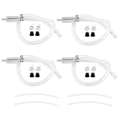 Brake Bleeder Hose Kit, 4 Pack One Way Check Valve Bleeding Tubes with Rubber & Metal Clips, Fluid Bleeder Kit for Car Motorcycle Brake and Clutch Hydraulic System Bleeding, 4 mm and 5.5 mm ID