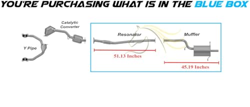 Exhaust Resonator Muffler System Kit Compatible with Subaru Impreza 1997-1998 2.2L | Stainless Steel | Northeastern Exhaust | Includes Gaskets, Hangers and Bolt Kit | Direct-Fit Replacement
