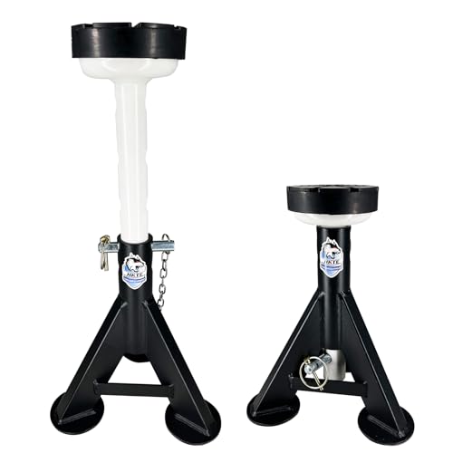 HKTE Low Profile Jack Stands, 8000 lb Each, Locking Pins, 2 Pack - color: JACK STANDS 8000LB LOW PROFILE