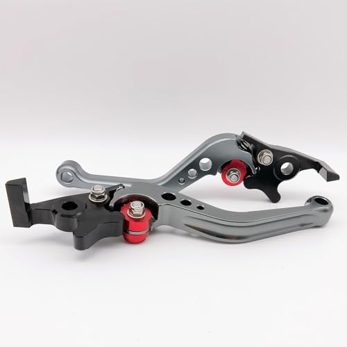 Motorbike Brake Lever,1 Pair Universal Adjustable Aluminum Modification Double Disc Clutch Brake Levers for Most Motorcycle Scooter Electric Bike (Gold) - color: Gold