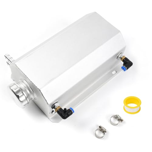 Universal 2L Coolant Overflow Tank,Aluminum Coolant Reservoir Tank, Sliver - size: 2L-Sliver