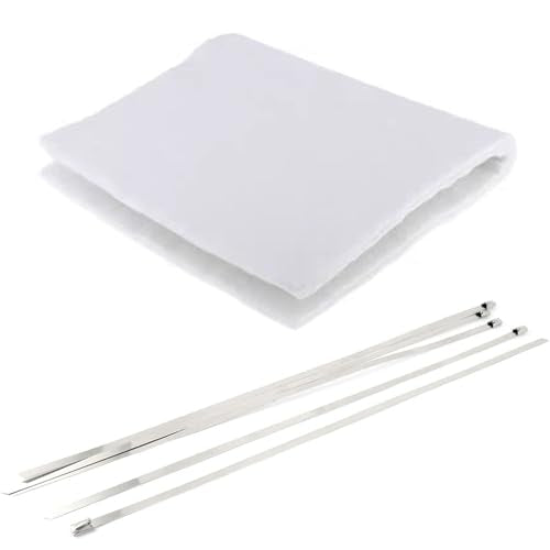 Muffler Mat muffler packing Fiberglass Exhaust muffler packing material Universal Muffler Packing for 2-Stroke 4-Stroke Motorcycle ATV Dirt Bike (SIZE 0.4 x 21.6 x 11.3 in +9" Ladder Tie Wrap Kit) - style: SIZE 0.4 x 21.6 x 11.3 in +9" Ladder Tie Wrap Kit