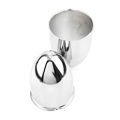 2Pcs 3.27" OD 4.53" H Pointed Top Trailer Wheel Center Caps for Rim - color: Chrome, size: 3.27" OD 4.53" H