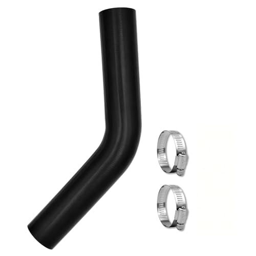 2" Silicone Coolant Air Hose 12" Length with 2 Clamps – Turbo Intake Radiator Coupler Hose (45 Degree, 2" ID) - color: 45 Degree black, size: 2" ID