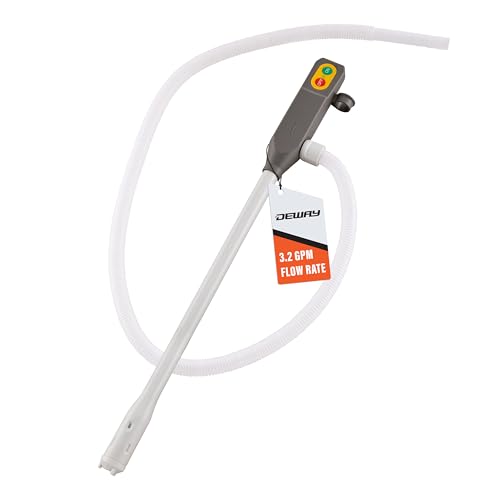 Deway Stick Fuel Pump, Basic Hands-Free, 51in Clear Hose, 4-AA, 3.2 GPM - style: Basic No Auto-Stop