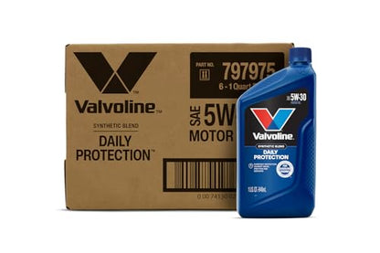 Valvoline Daily Protection SAE 5W-30 Synthetic Blend Motor Oil 1 QT, Case of 6 - size: 1 quart, Case of 6, style: Synthetic Blend