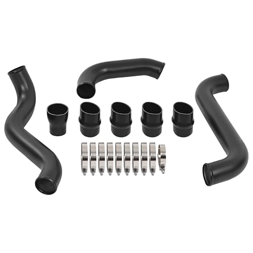 KUAFU Intercooler Pipe and Boot Kit Compatible with 11-16 Silverado Sierra - color: Black