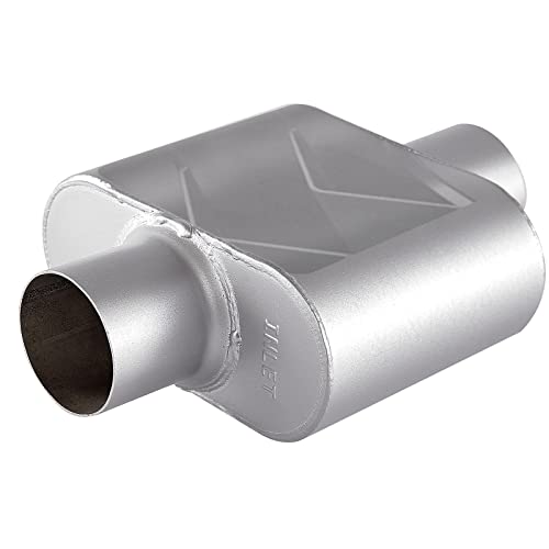 Universal Exhaust Muffler with Aggressive Sound, Anti-corrosive Muffler, Chamber Performance Mufflers for Cars, Trucks(2.5" center in | 2.5" center out | overall 13") - color: center in | center out, size: 2.5" center in | 2.5" center out | overall 13"