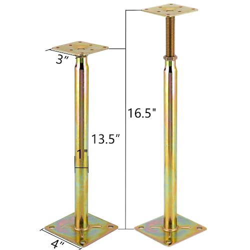 Adjustable Support Jack for The Floor,Post Floor Joist Jacks,Telescoping Jack for Temporary Support,Mini Screw Jack- Post 1'1.5" to 1'4.5"(2PACKS)