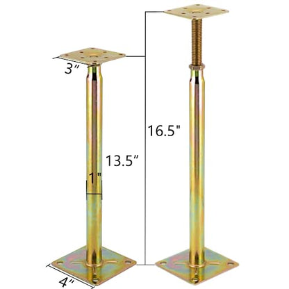 Adjustable Support Jack for The Floor,Post Floor Joist Jacks,Telescoping Jack for Temporary Support,Mini Screw Jack- Post 1'1.5" to 1'4.5"(2PACKS)
