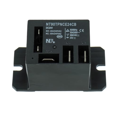 NT90-DC24V-10X Power Relay DC 24V Coil 24 VDC 30A 40A SPDT(1NO 1NC) with Flange Mounting and 10 Quick Connect Terminals Wires Mini Relay(Pack of 2pcs) - size: DC 24V