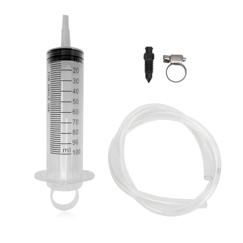 Hydraulic Disc Brake Bleed Tool, 100ML Syringe Motorcycle Brake Oil Fluid Extractor Bleeder with 50cm Hose, Hydraulic Disc Brake & Clutch Bleeding Kit for Motorcycle Scooter